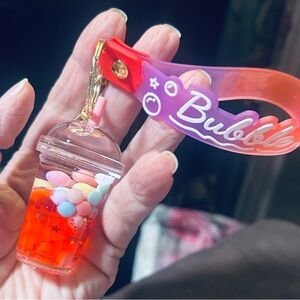 NEW! RED Bubble Boba Tea Keychain Bag Charm 🫧🫧🧋🧋🪆